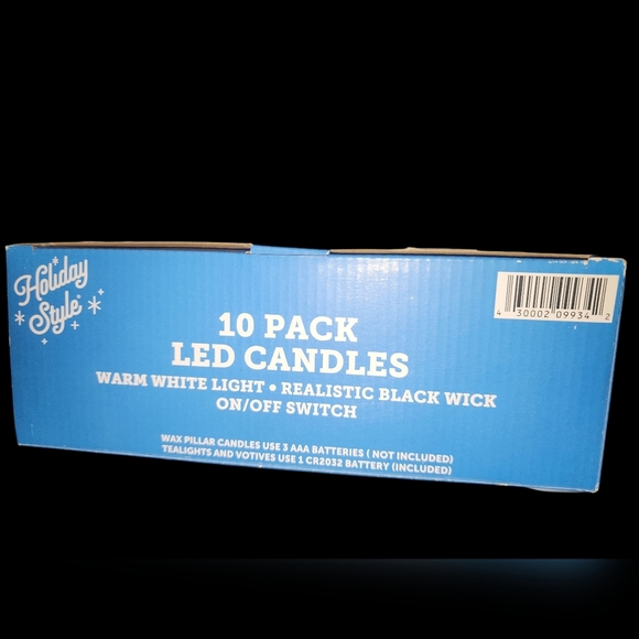 Holiday Style LED Candles 10 Pack Cream, Off White Color Candles - Picture 2 of 3